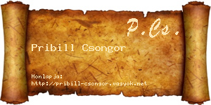 Pribill Csongor névjegykártya